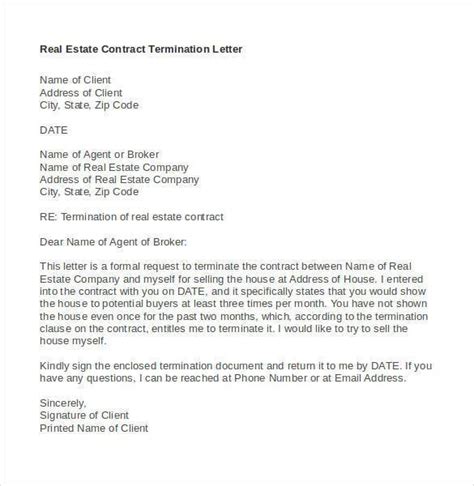 contract termination letter templates  ms word