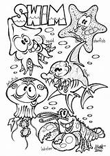 Coloring Pages Ocean Animal Sea Kids Colouring Printable Creatures Adults sketch template