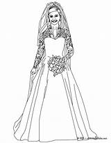 Kate Colorir Coloriage Middleton Angleterre Imprimer Casamento Dibujar Coloriages Hellokids Hochzeitskleid sketch template