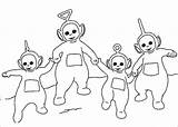 Teletubbies Coloring Pages Kids Laa Printable Clipart Colouring Holding Together Book Color Po Child Play Transparent Background Cartoon Printcolorcraft Cliparts sketch template