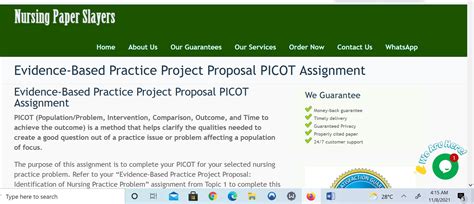 evidence based practice project proposal picot assignment expert