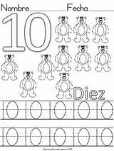 Numeros Repasar Diez Números Preescolar Escribir Trazos Grafomotricidad Escritura Muestra sketch template