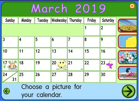 april  calendar starfall calendar template