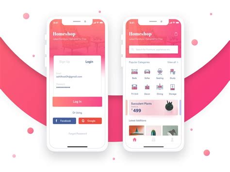 homeshop shopping app shopping app app app design