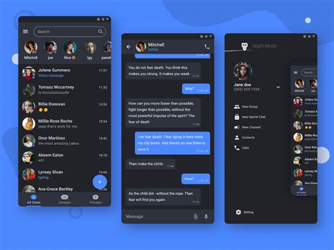 messenger app concept design uplabs
