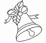 Bell Coloring Coloringcrew Christmas sketch template