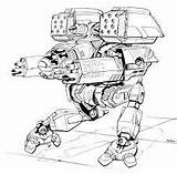 Coloring Mechwarrior Wolf Future Robots Fighting Character Bugs Nose Fiction Armor Weapons Sci Cartography Timber Cyberpunk Iv Bunny Fi Wars sketch template