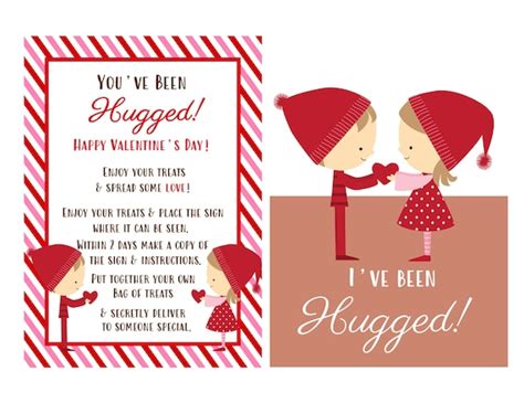 youve  hugged printable instructions sign  treat bag tag