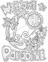 Coloring Pages Books Paradise Digital Beach Alley Doodle Welcome Inspired sketch template