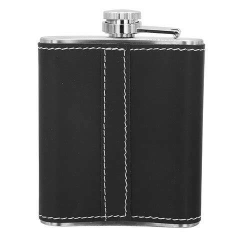 stainless steel  stitched leather hip flask  oz  ml  bar shop