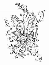 Koi Coloring Fish Pages Adult Color Coy Colouring Printable Book Adults Drawings Mermaid Library Clipart Getcolorings Print Popular Carp Drawn sketch template
