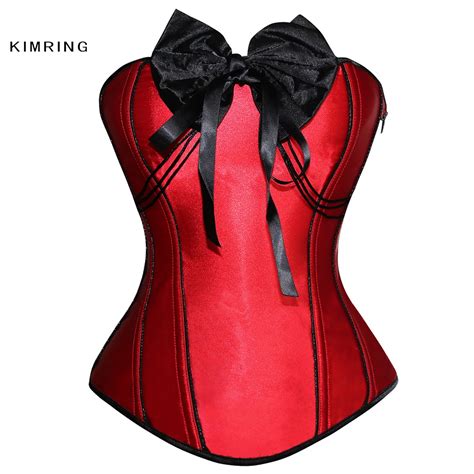 Kimring Sexy Women Steel Boned Corsets Gothic Christmas Corsets Waist