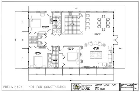 floor plans   column layout worldwide steel buildings