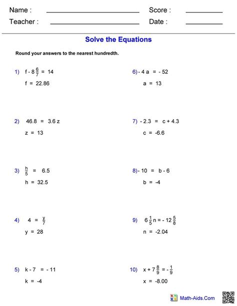 solving  step equations worksheet worksheets decoomo