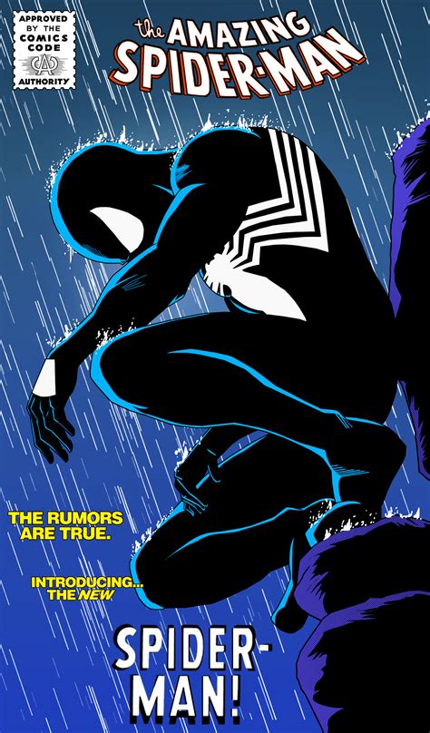 spider man  iconic poster    comic book cover   black