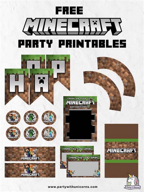 minecraft printables  parties  printable templates