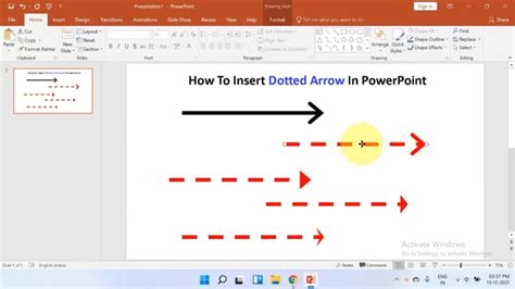 insert dashed dotted arrow  powerpoint  youtube