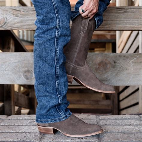 mens suede cowboy boots waterproof western boot  johnny mens