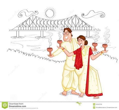 dancing bengali couple stock vector illustration of