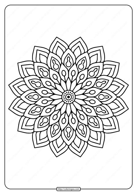 printable flower mandala  coloring page
