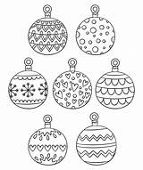Christmas Printable Coloring Ornament Pages Ornaments Preschool Tree Templates Printablee Craft sketch template