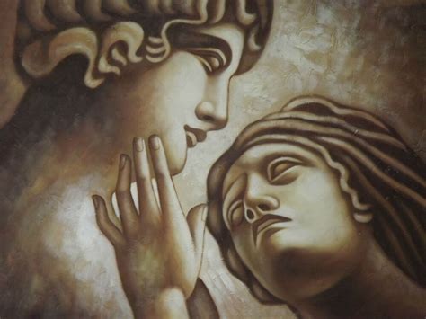 Lovers Romantic Couple Oil Painting Canvas Classic Roman Greek Original
