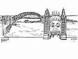 Sydney Harbour Coloring Bridge 648px 52kb sketch template