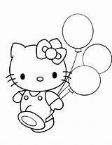 Kitty Balloons Procoloring sketch template