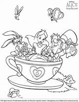 Coloring Wonderland Alice Pages Print Popular sketch template
