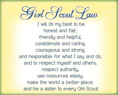 girl scout law printable   affixed    reverse