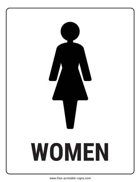 printable women restroom sign  printable signs