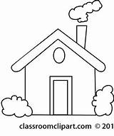 House Outline Clipart Chimney Smoke Draw Clip Cliparts Fireplace Transparent Library sketch template