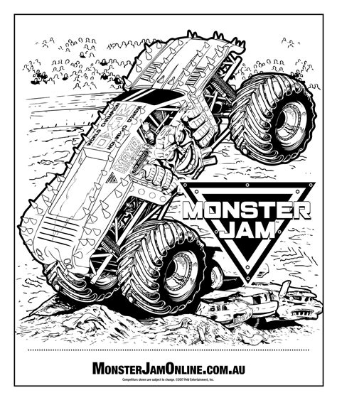 monster jam printable coloring pages