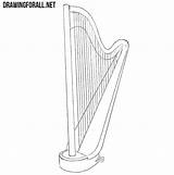 Zither Drawing Harp Paintingvalley sketch template