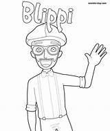 Blippi Coloring Excavator Silhouette sketch template