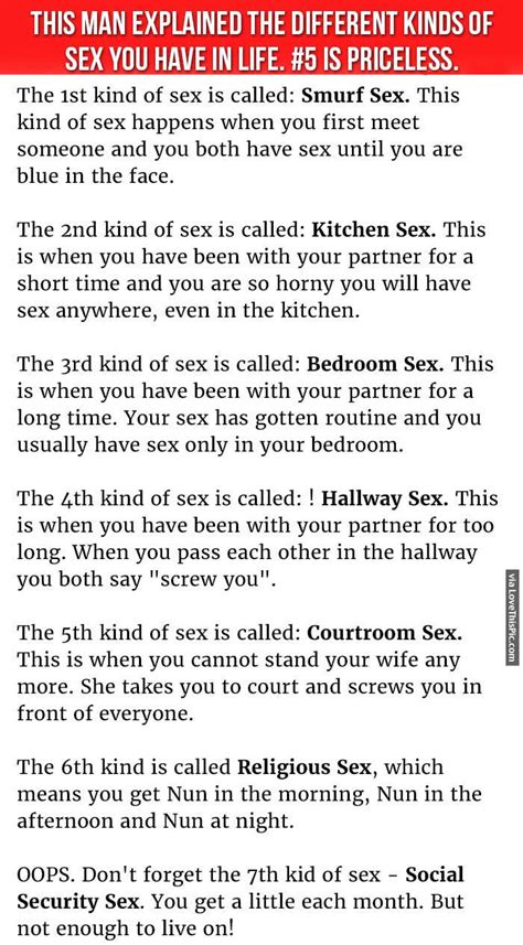 Man Explains The Different Kinds Of Sex You Have In Life