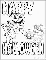 Minion Pages Halloween Jack Coloring Lantern Color Online Printable sketch template