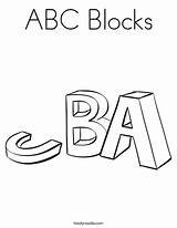 Coloring Abc Blocks Book Objects School Pages Worksheet Letter Print Noodle Color Printable Twisty Letters Square Twistynoodle Favorites Login Add sketch template