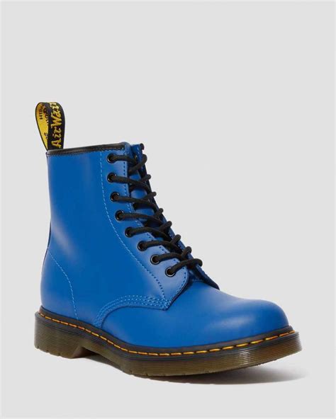 dr martens originals boots  smooth leather lace  boots blue smooth womensmens