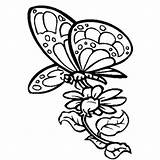 Butterfly Coloring Flower Pages Flowers Butterflies Color Drawings Drawing Printable Designs Clipart Cutout Cardboard Clip Coolage Draw Insects Kids Bows sketch template