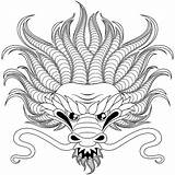 Dragon Head Coloring Dragons Pages Adult Justcolor sketch template