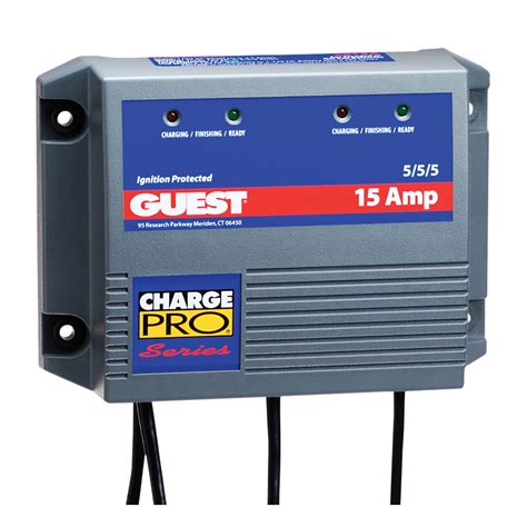 guest  charge pro series marine battery charger   volt  amps    triple output