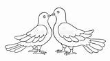 Doves Kissing Taube Countour Ausmalen sketch template