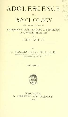 adolescence 1904 edition open library