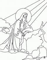 Coloring Jesus Pages Easter Ascension Religious Print sketch template