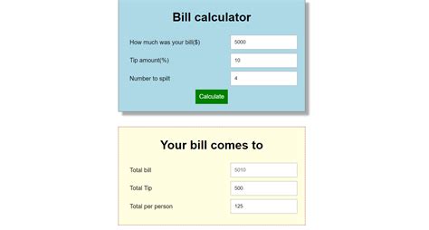 tips calculator  javascript  source code source code projects