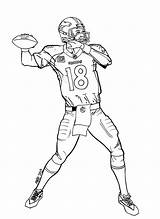 Coloring Football Pages Broncos Manning Peyton Denver Logo Bronco Nfl Player Printable Drawing Sheets Bowl Super Colouring Print Color Clipart sketch template