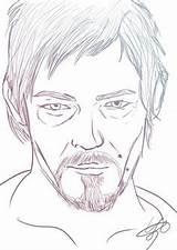 Daryl Dixon Coloring Erwachsene Sketches Rick Imgarcade sketch template