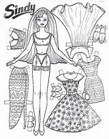 Doll Dolls Paper Coloring Pages Printable Barbie Kids Princess Color Sindy Clothes Print Printing Dress Dresses Colouring Miki Puppen Sheets sketch template