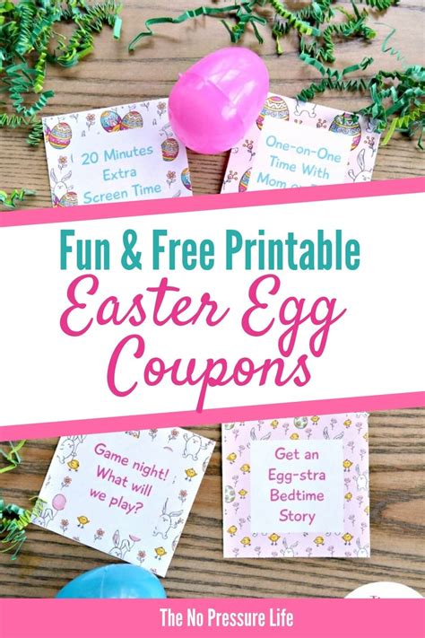 printable easter egg coupons fun fillers kids  love